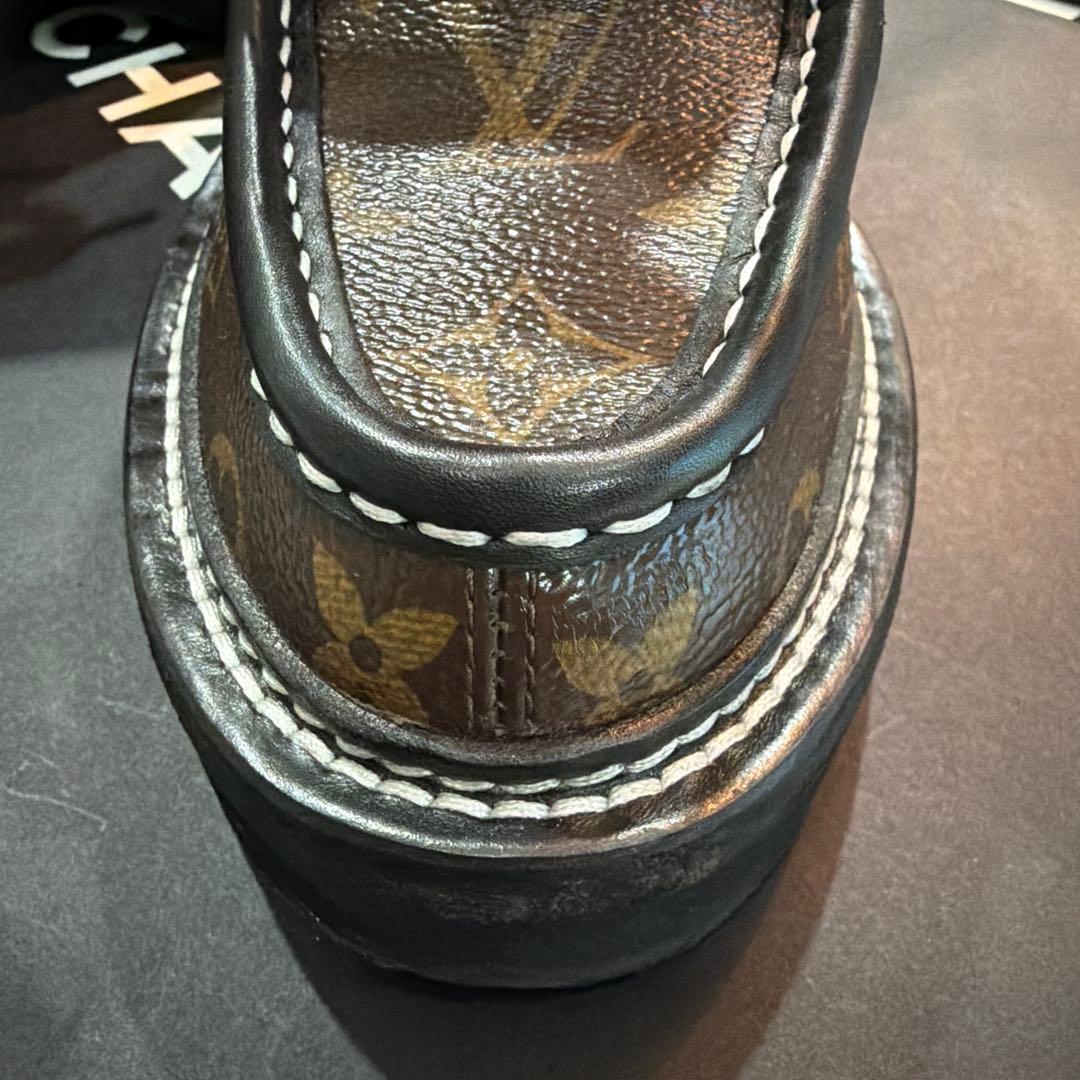 ぶ*う様 Louis Vuitton 36 モノグラムローファー厚底　百貨店購入