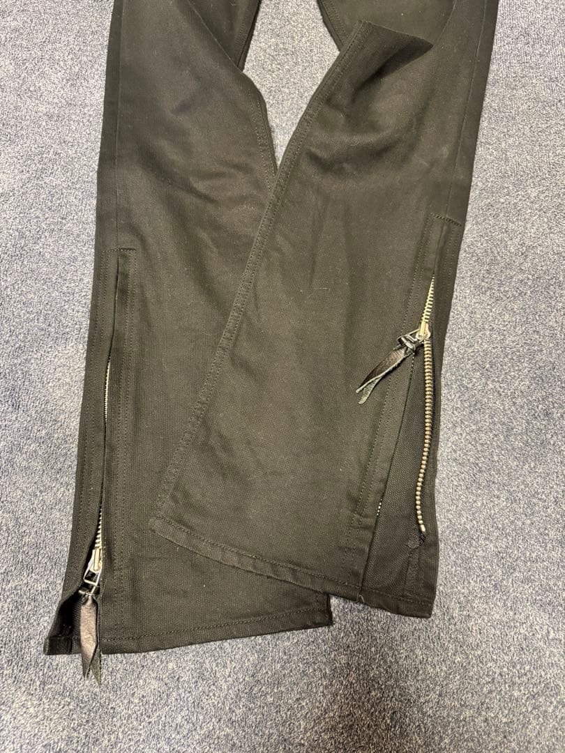 スカルフライトSKULLFLIGHT ブーツカットデニム ブラック ライダース