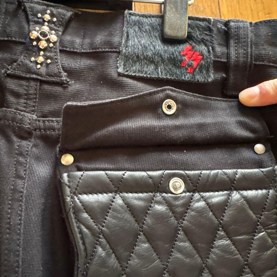 スカルフライトSKULLFLIGHT ブーツカットデニム ブラック ライダース