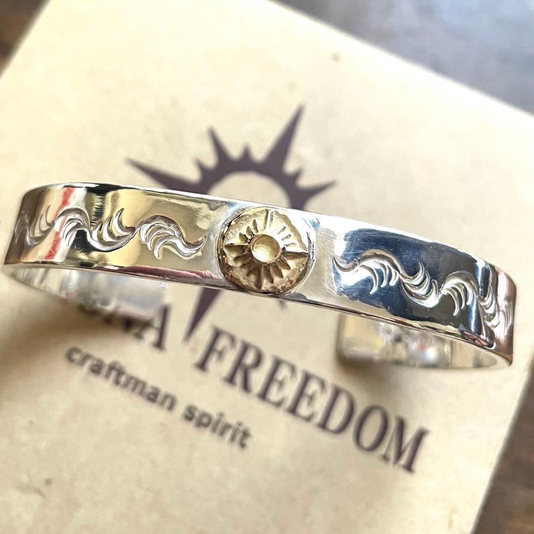 アリゾナフリーダム　台付太陽神　10mm バングル　ブレスレット　k18 金