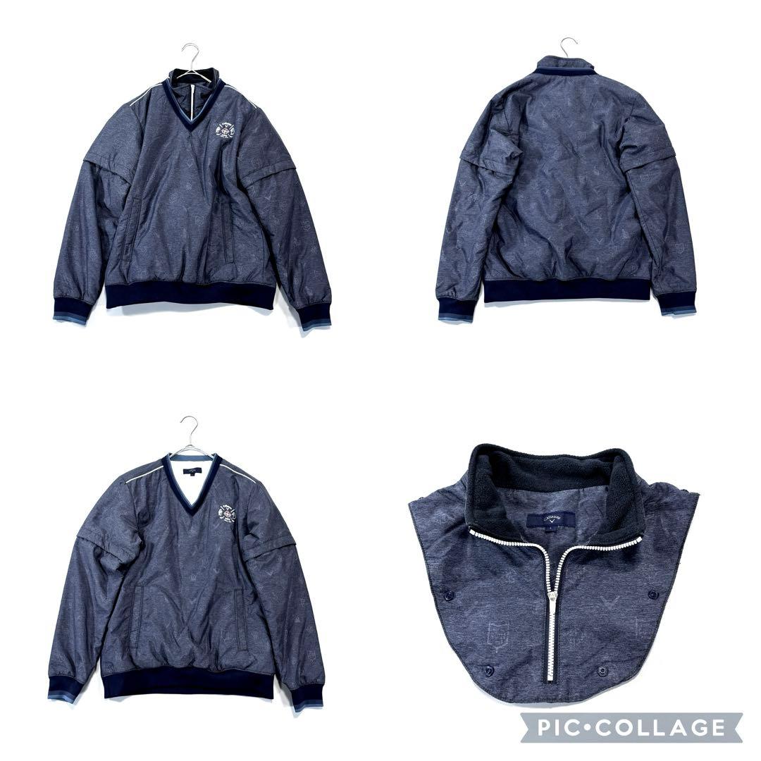 キャロウェイ　L 中綿ジャケット　4way 袖着脱可　ネック着脱可　ネイビー