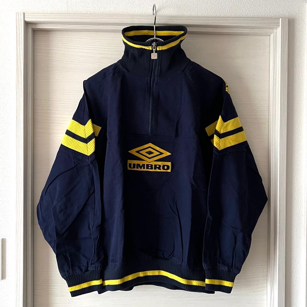 UMBRO ネイビー ハーフジップ　ドリルトップ　90s 短丈