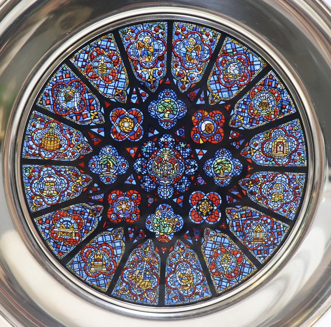 限定作品 ランス ノートルダム大聖堂 ヴィンテージ ステンドグラス 大型 バラ窓