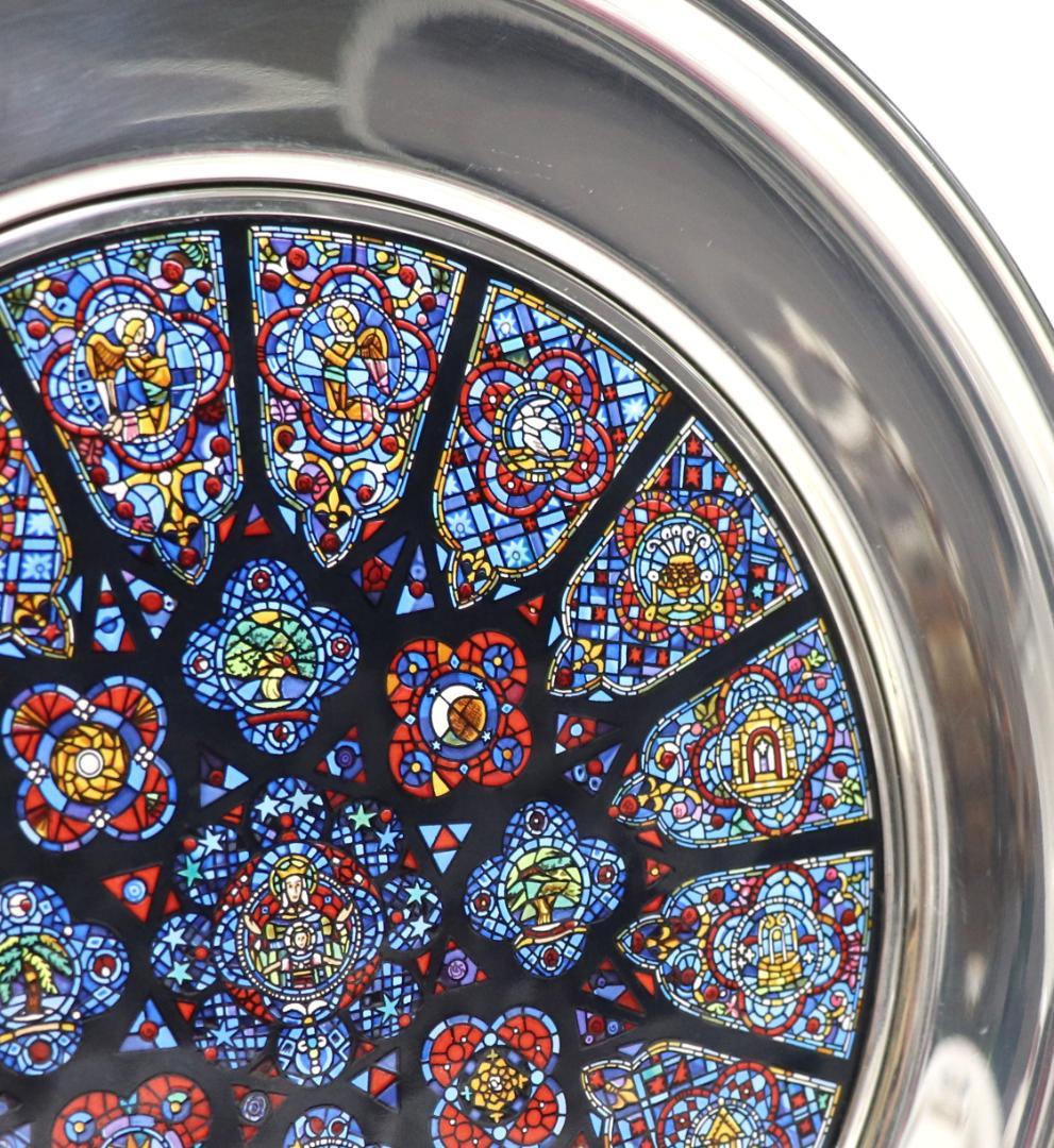 限定作品 ランス ノートルダム大聖堂 ヴィンテージ ステンドグラス 大型 バラ窓