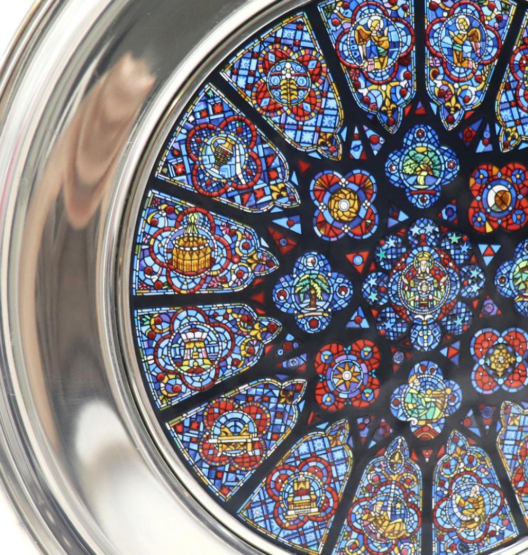 限定作品 ランス ノートルダム大聖堂 ヴィンテージ ステンドグラス 大型 バラ窓
