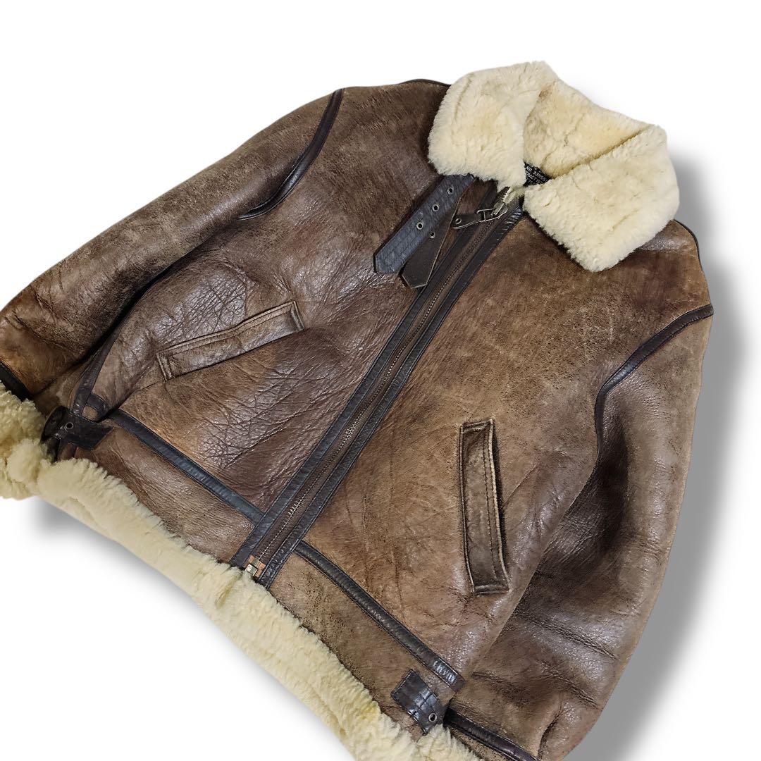 ヴィンテージ B-3 ムートンフライトジャケット B3 レザー USA アメリカ