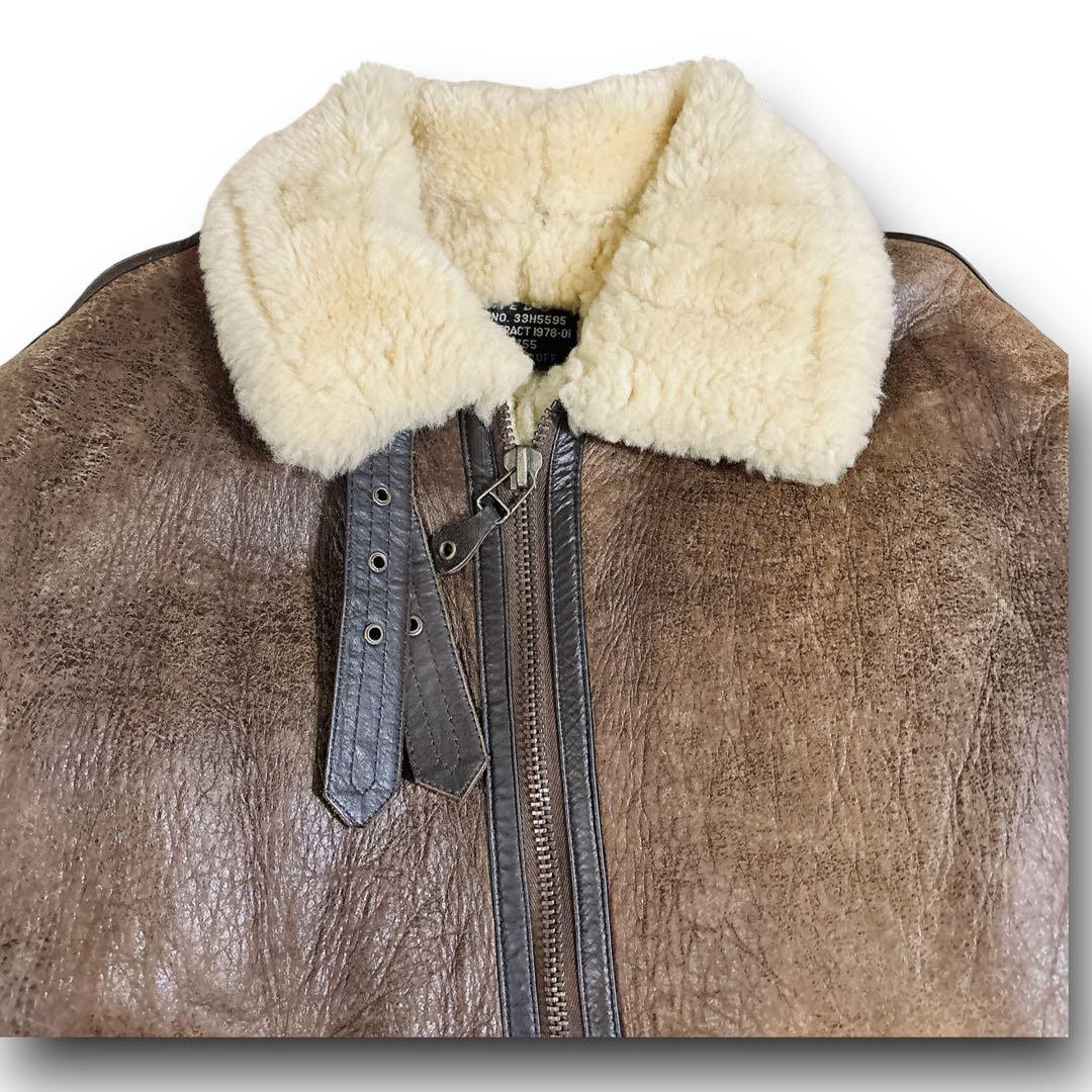 ヴィンテージ B-3 ムートンフライトジャケット B3 レザー USA アメリカ