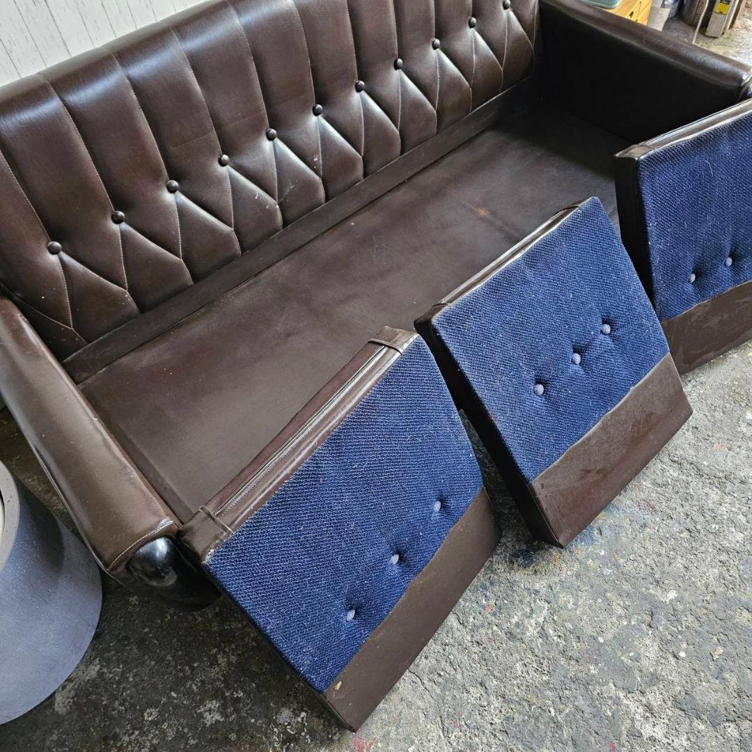 【q120 /k】 三人掛け ソファ ヴィンテージ 昭和レトロ