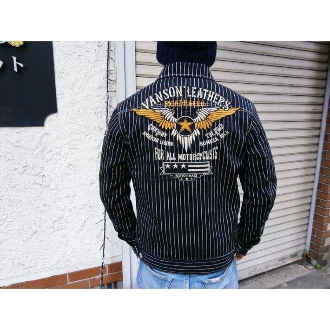 値下げ交渉可 Vanson バンソン デニムジャケット 刺繍 ワッペン