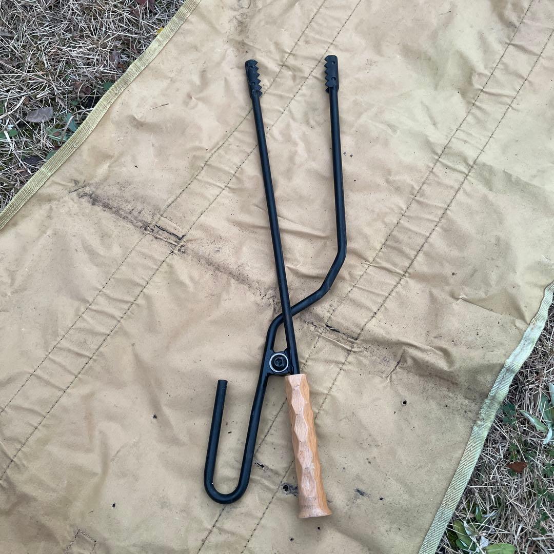 Hot camp fire base 焚き火台L 薪ばさみ、薪バッグ焚き火セット