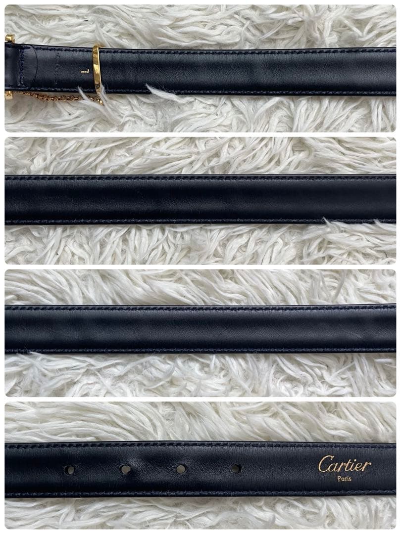 カルティエ　サファイアライン　ゴールドチェーン金具　箱付き　黒金　レディース