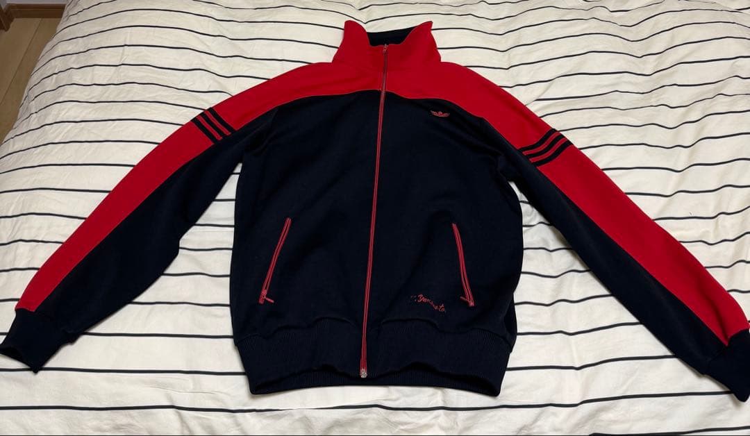 七*門様 レアサイズ　70s 7号　adidas デサント　ジャージ 黒 赤 菅