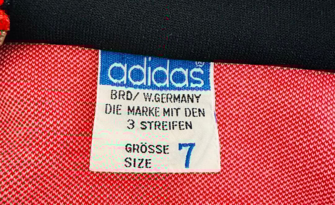 七*門様 レアサイズ　70s 7号　adidas デサント　ジャージ 黒 赤 菅