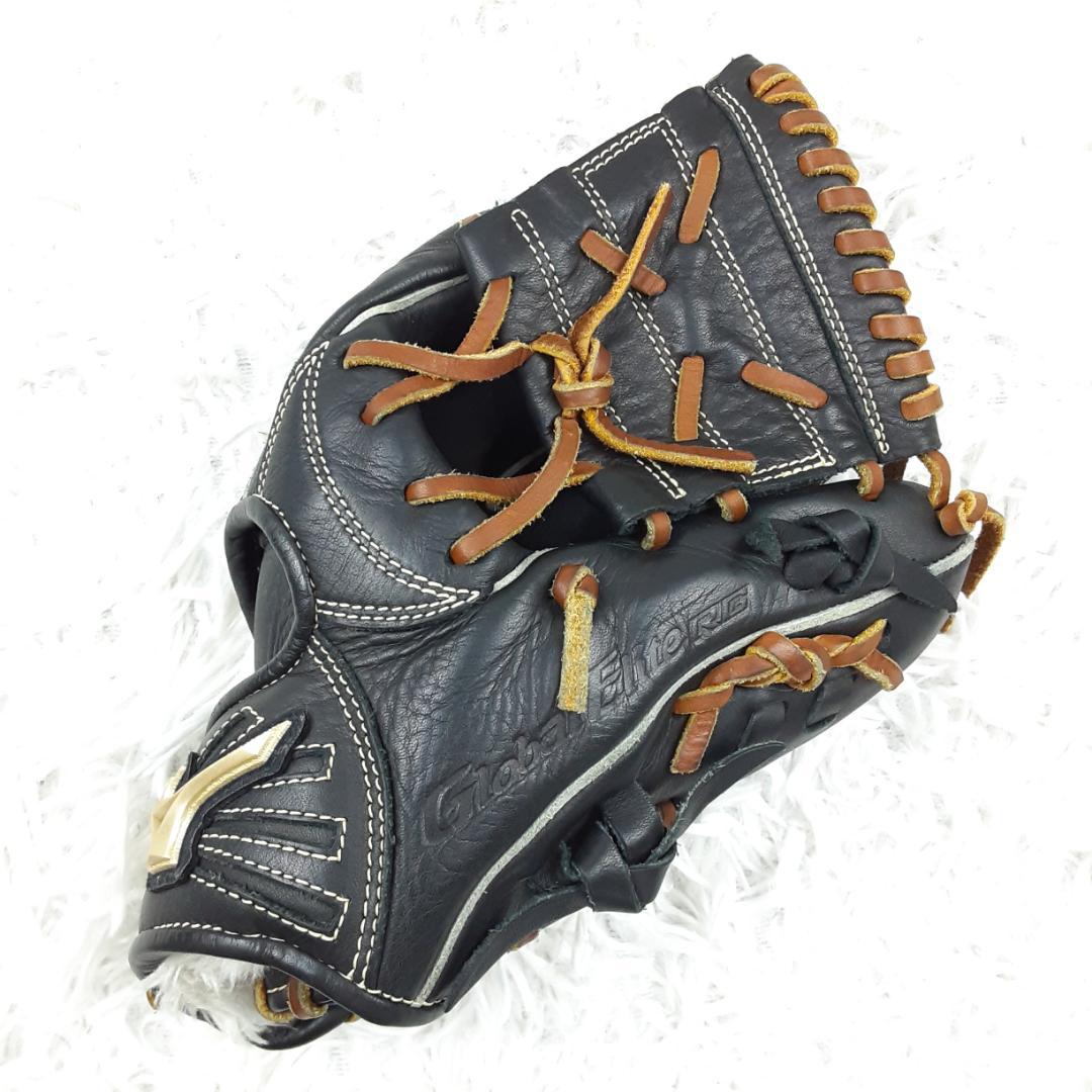 美品◎MIZUNO Global Elite RG 少年軟式内野用グローブ 黒茶