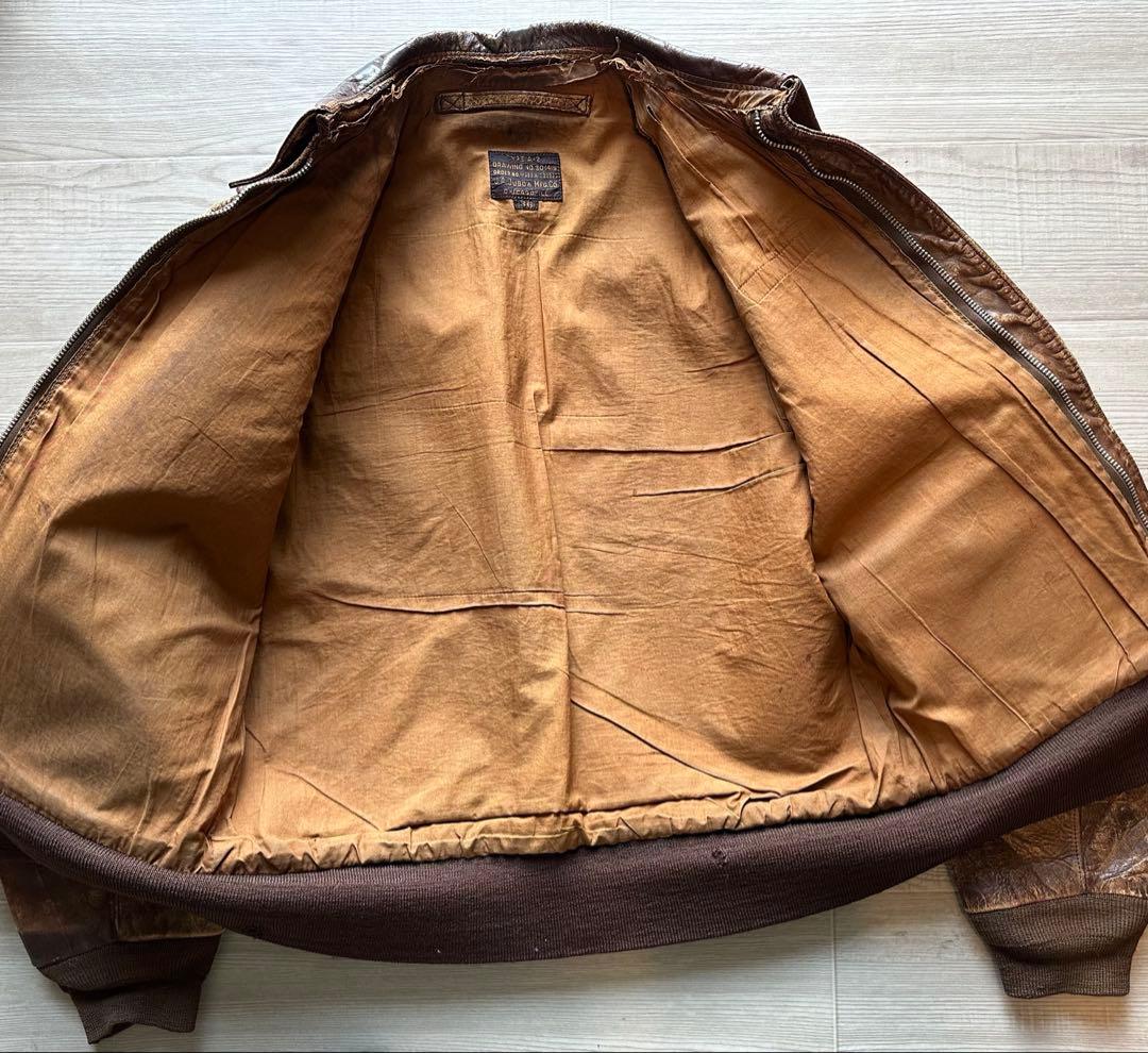 40's 米軍実物 USAAF A-2 レザー フライトジャケット ヴィンテージ