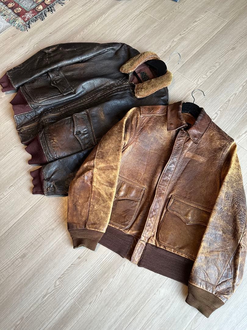 40's 米軍実物 USAAF A-2 レザー フライトジャケット ヴィンテージ