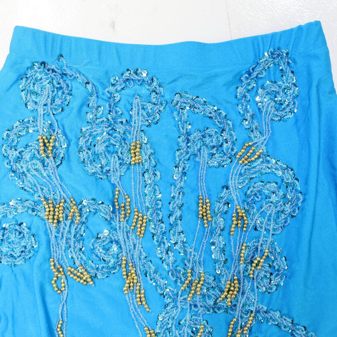 【ベリーダンス用 オリエンタル衣装】アクアブルー MEISHULANNA ラメ