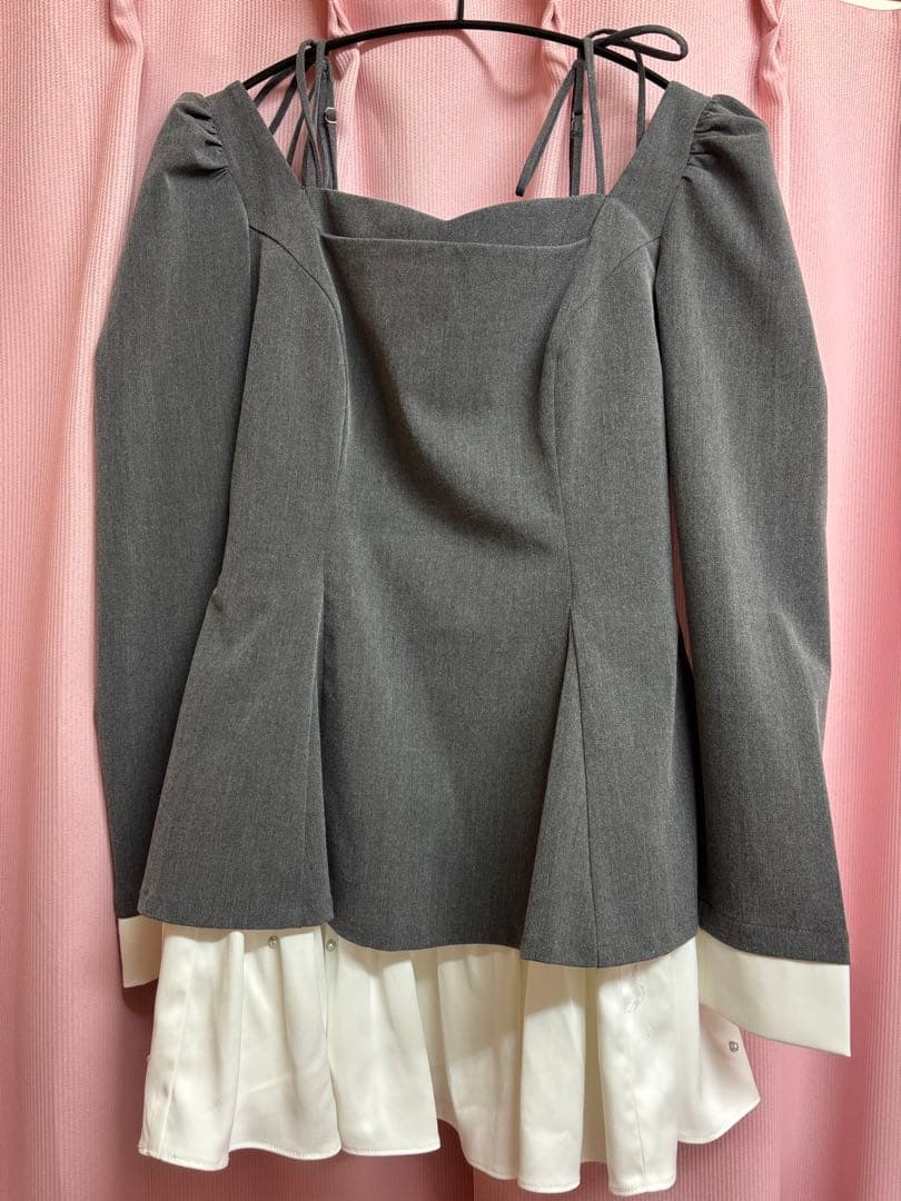 M me eme Square neck puff mini onepiece オンライン ストア