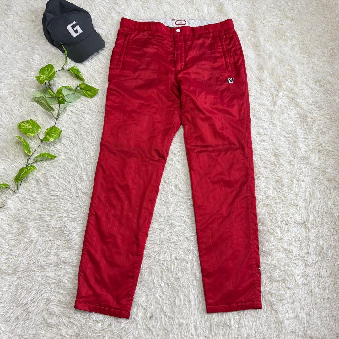 ニューバランスゴルフ】美品 中綿 セットアップ レッド 6サイズ メンズ