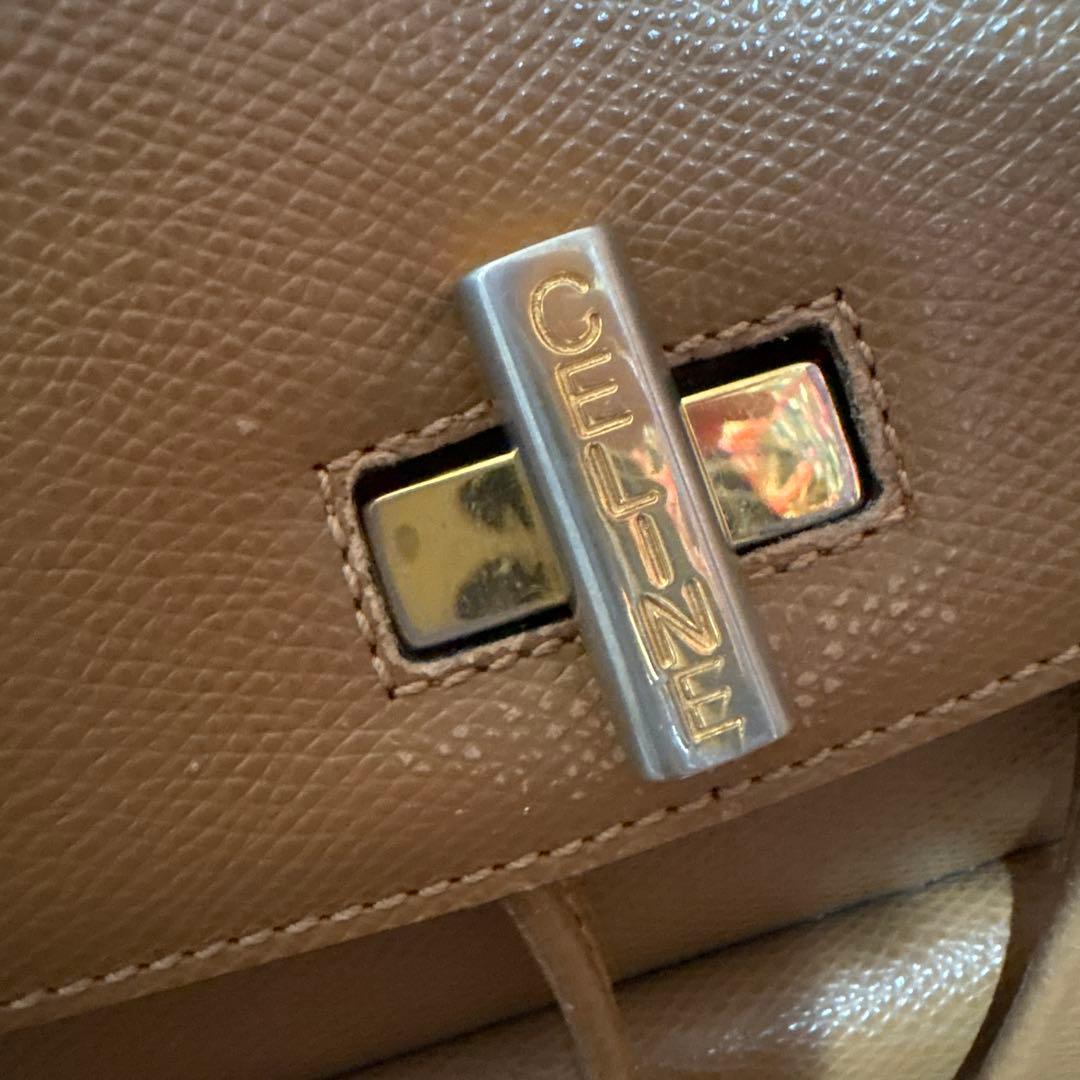 CELINE セリーヌ ヴィンテージ レザー リュック ベージュ ターンロック