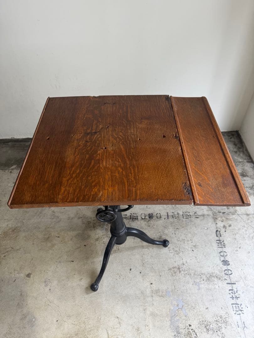 ヨーロッパアンティーク製図台（ドラフティングテーブル）作業台　折りたたみテーブル