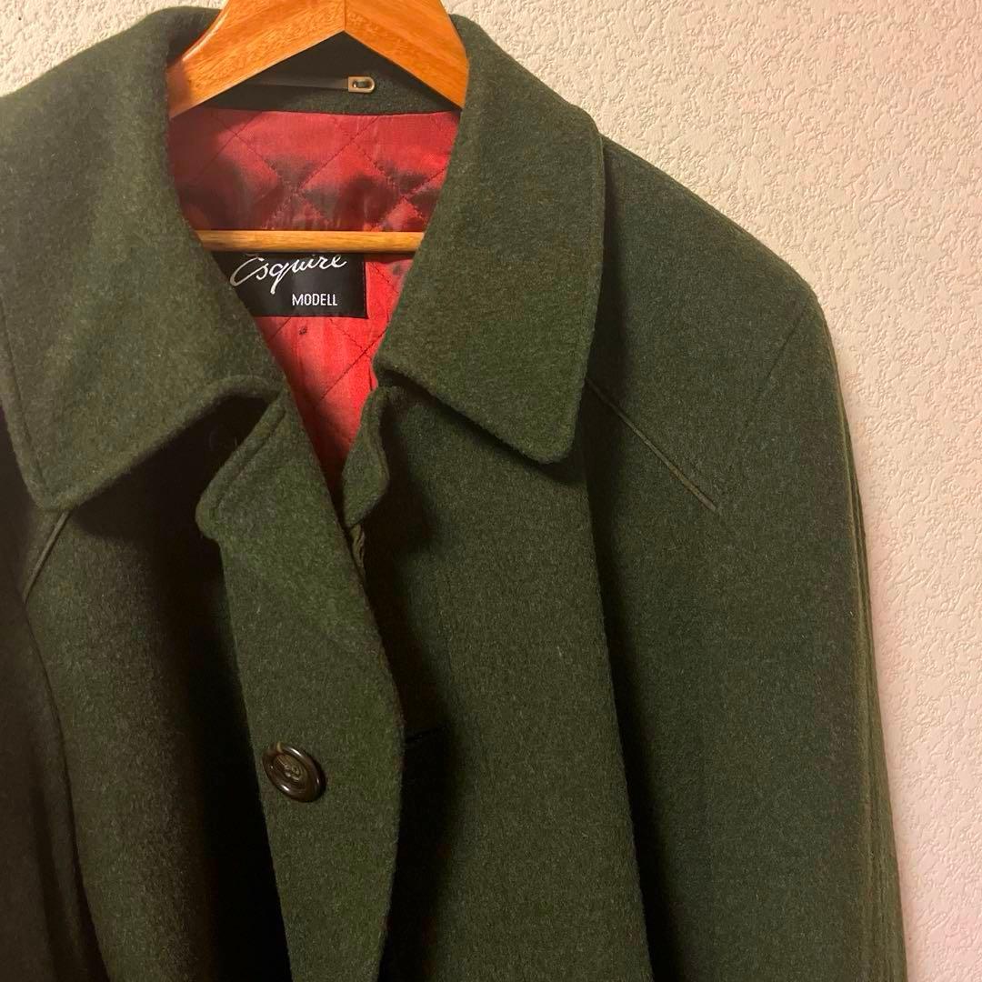 [最終割引！60%オフ！] ドイツ軍 ミリタリー ダークグリーンウールコート古着