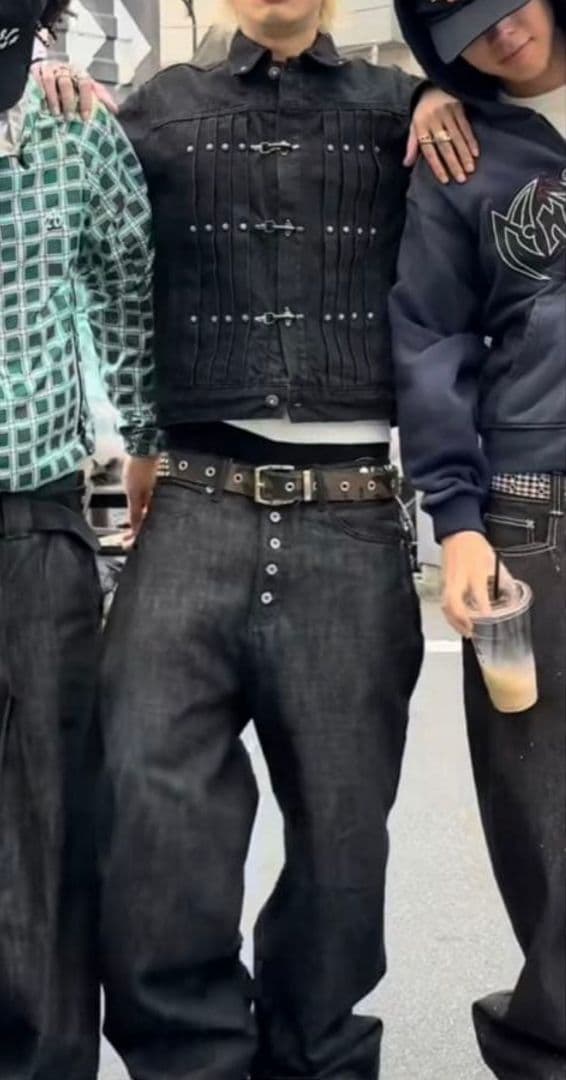 ブラック リジットデニムパンツ ケンタウロス健太 綾 GAPスーパーバギー似