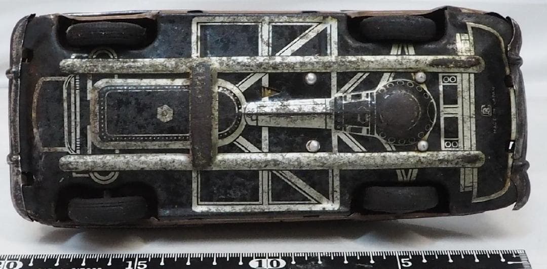 萬代屋【初代トヨペット クラウン薄茶】ブリキtin toy car自動車【箱無】