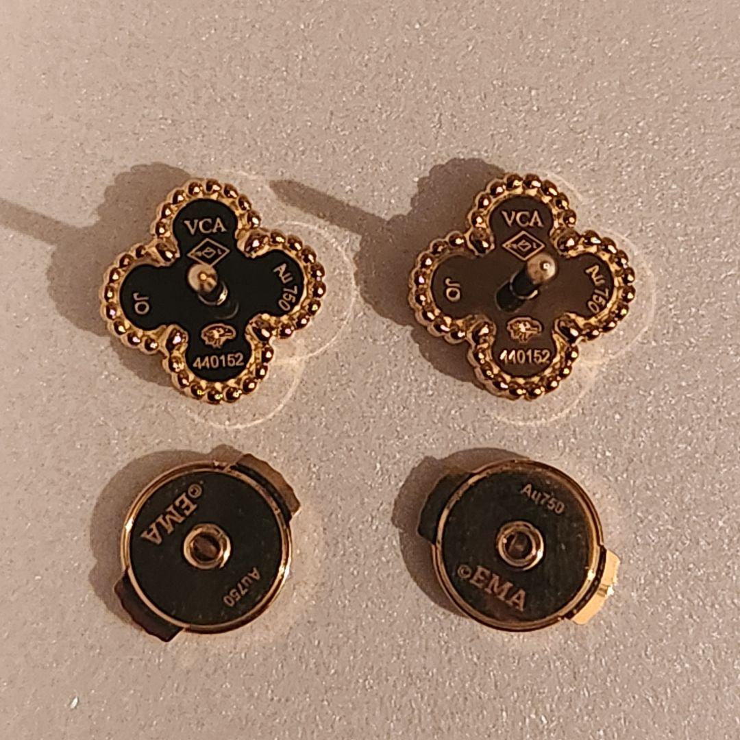 【美品】ヴァンクリーフ＆アーペル スウィートアルハンブラピアス オニキス