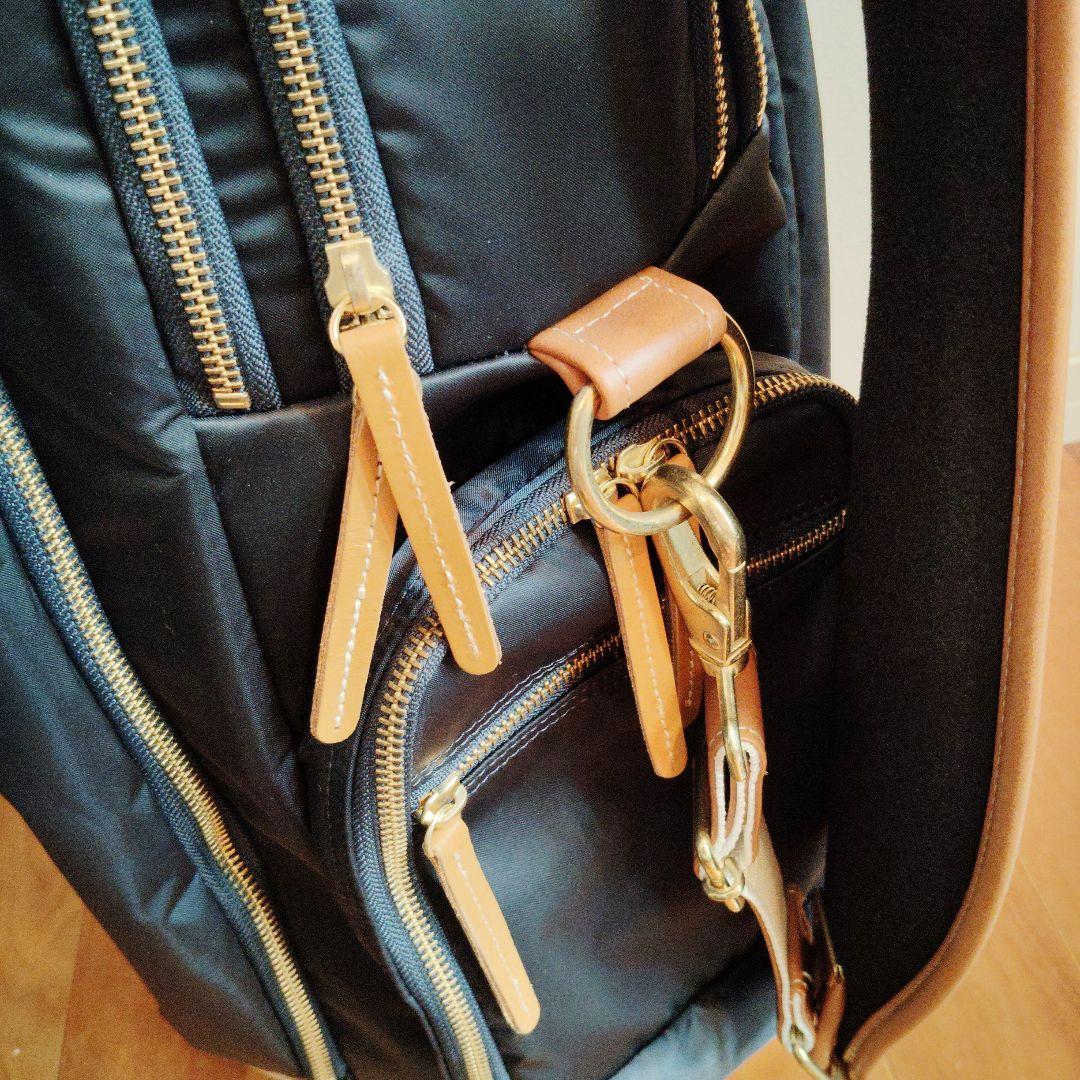 考英舎 ハンドメイド 高密度ツイルナイロン キャディバッグ ネイビー×ライト