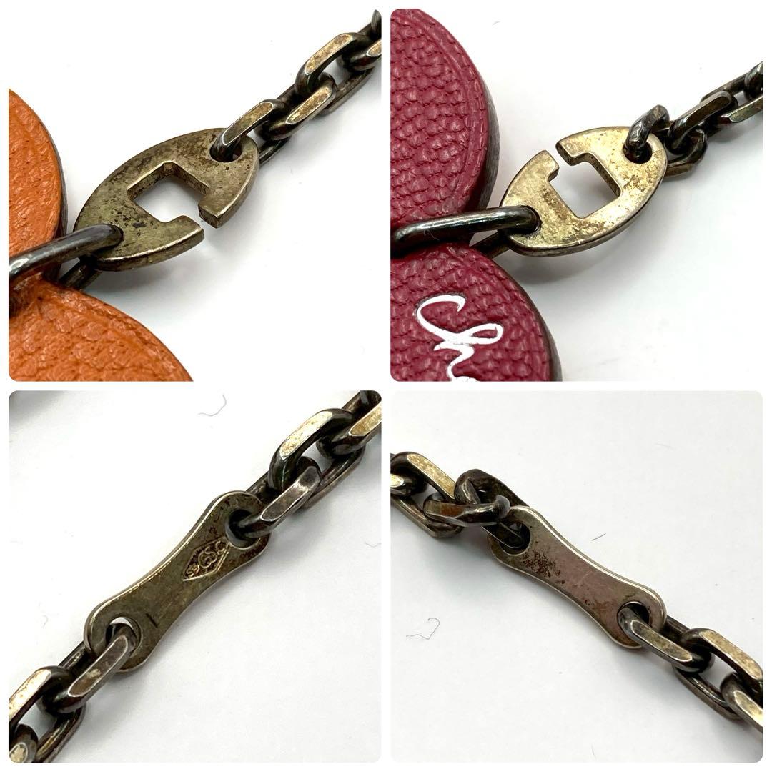 美品】エルメス レザーキーホルダー ハート バレンタイン限定 オレンジ