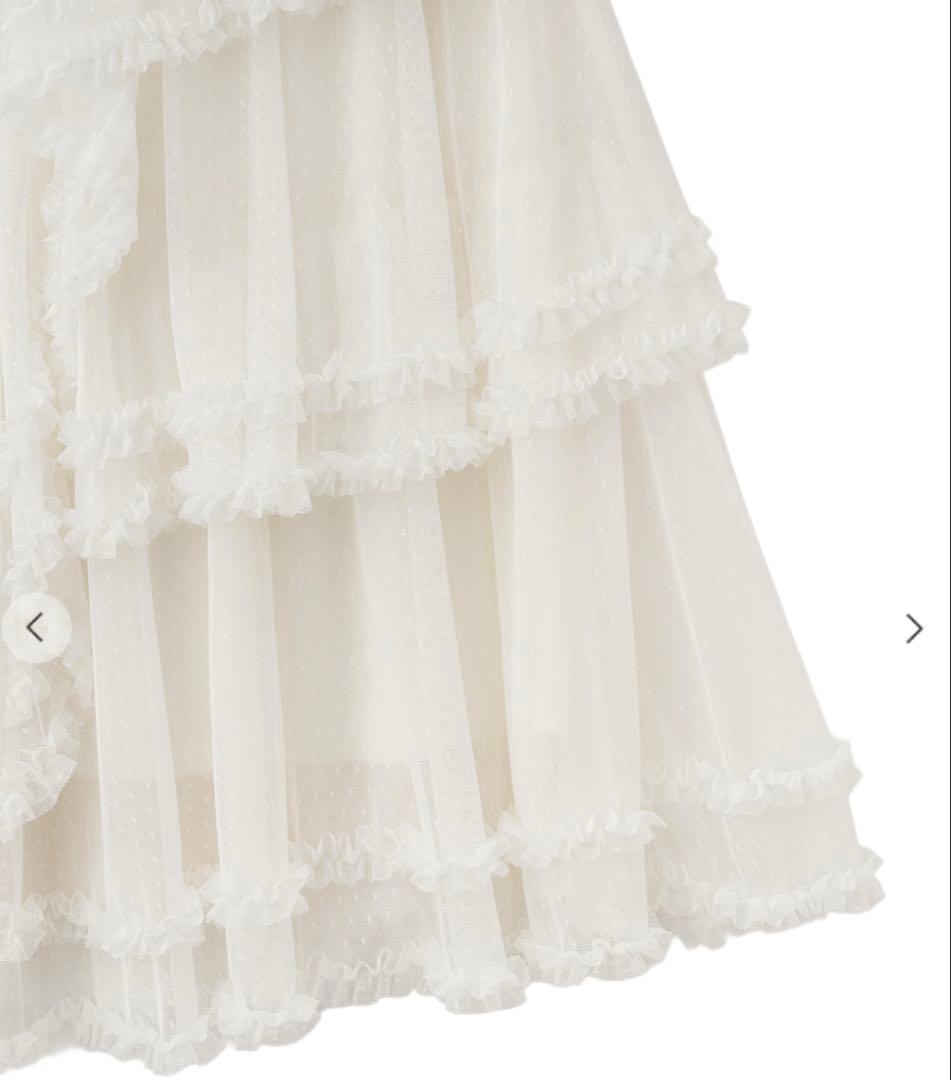 COCO DEAL ドットチュールティアードフレア