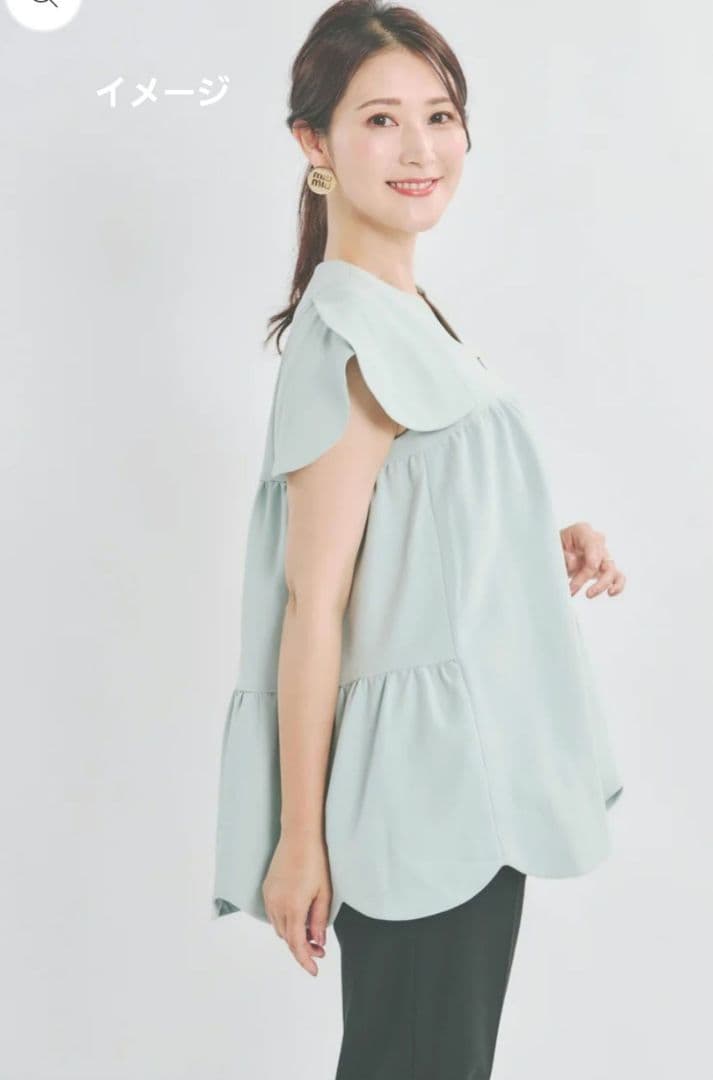 美品！試着のみ bitnabi 美人トップス ペタルスリーブ（ブルー）Mサイズ