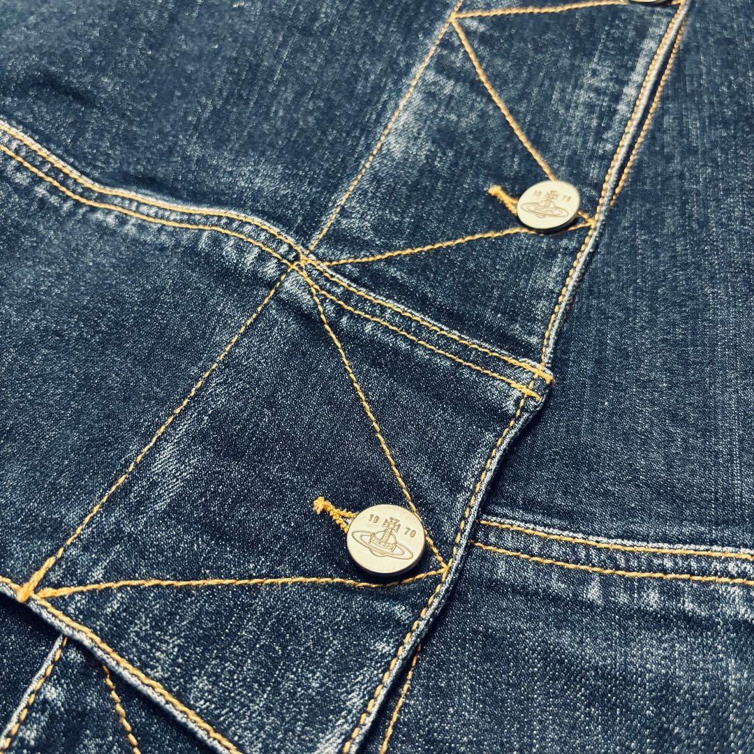 極美品 ヴィヴィアン ウエストウッド 変形 デニム 巻きスカート オーブ