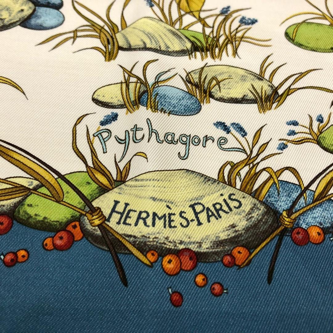 ♥最終値下げ！【極美品】HERMES　カレ90　ピタゴラス　シルク100%