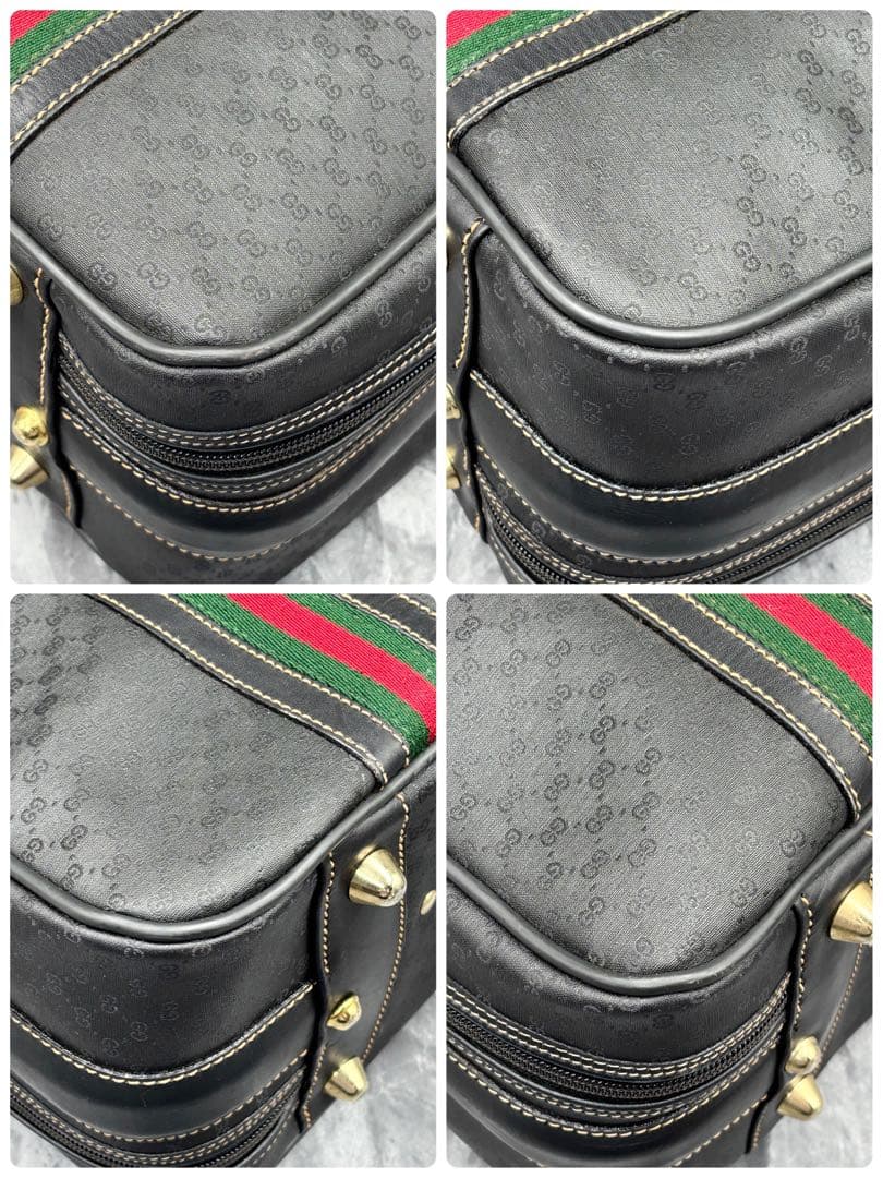 ✨極美品✨GUCCI シェリーライン GG 黒 ブラック ボストンバッグ レザー