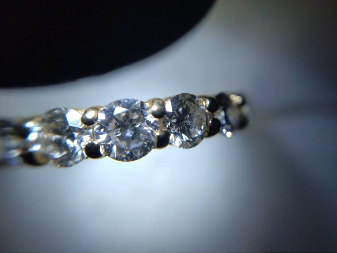 K18YG/ ダイヤリング 1.00ct ハーフエタニティ