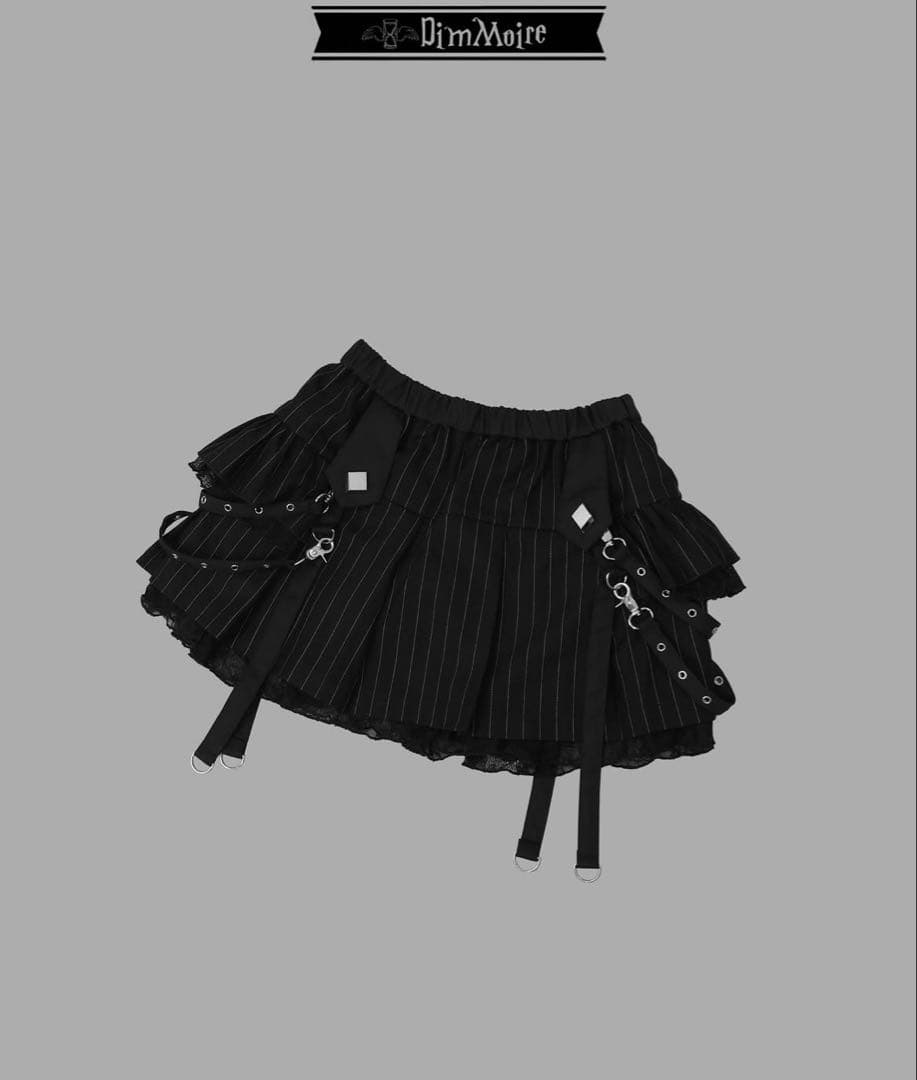 【正規品】DimMoire サイドフリルミニスカート stripe