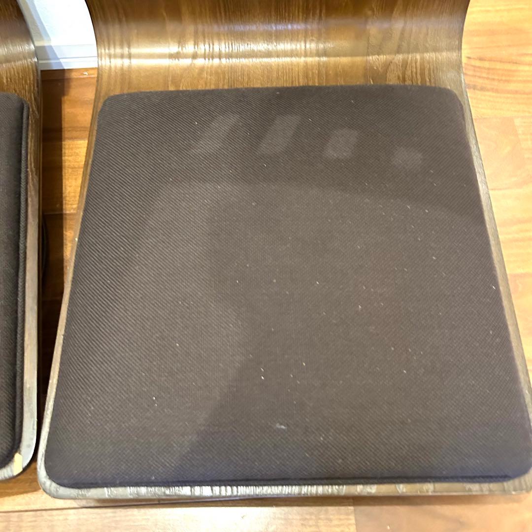 曲木 回転座椅子 木製 クッション レトロ 昭和 旅館 和室 曲げ木 4脚セット