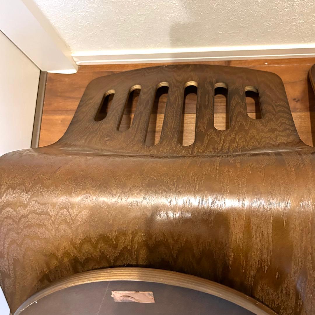 曲木 回転座椅子 木製 クッション レトロ 昭和 旅館 和室 曲げ木 4脚セット