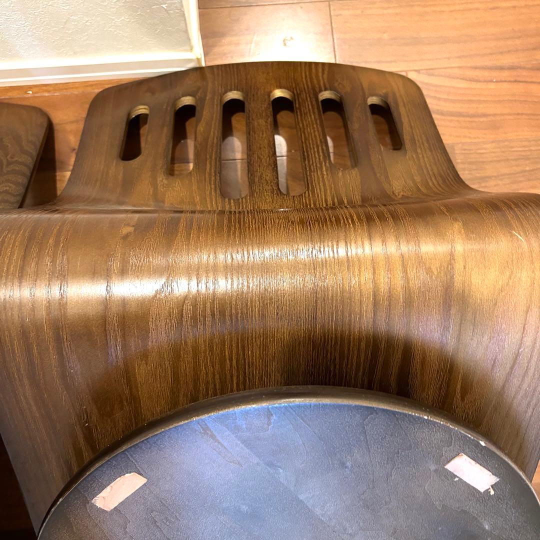 曲木 回転座椅子 木製 クッション レトロ 昭和 旅館 和室 曲げ木 4脚セット