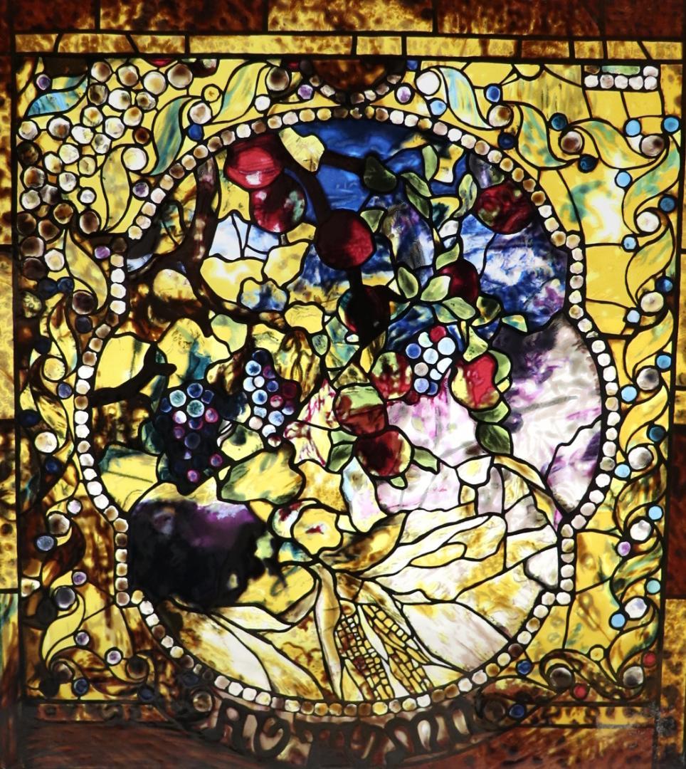 ルイス・C・ティファニー オータム ヴィンテージ ステンドグラス 秋の風景