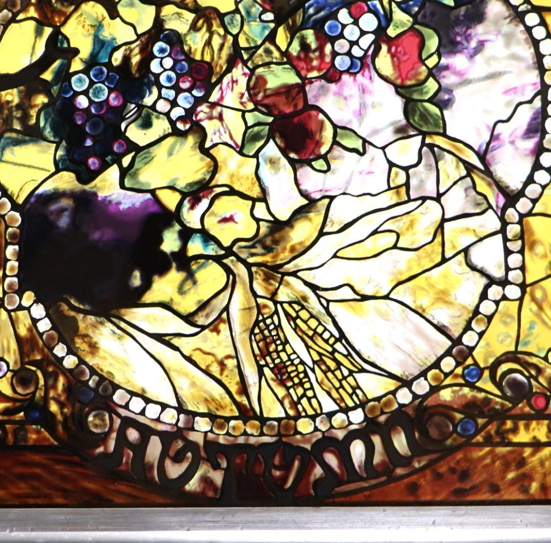 ルイス・C・ティファニー オータム ヴィンテージ ステンドグラス 秋の風景