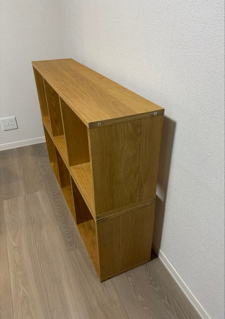 【美品】スタッキングシェルフ・3段・オーク材　1個