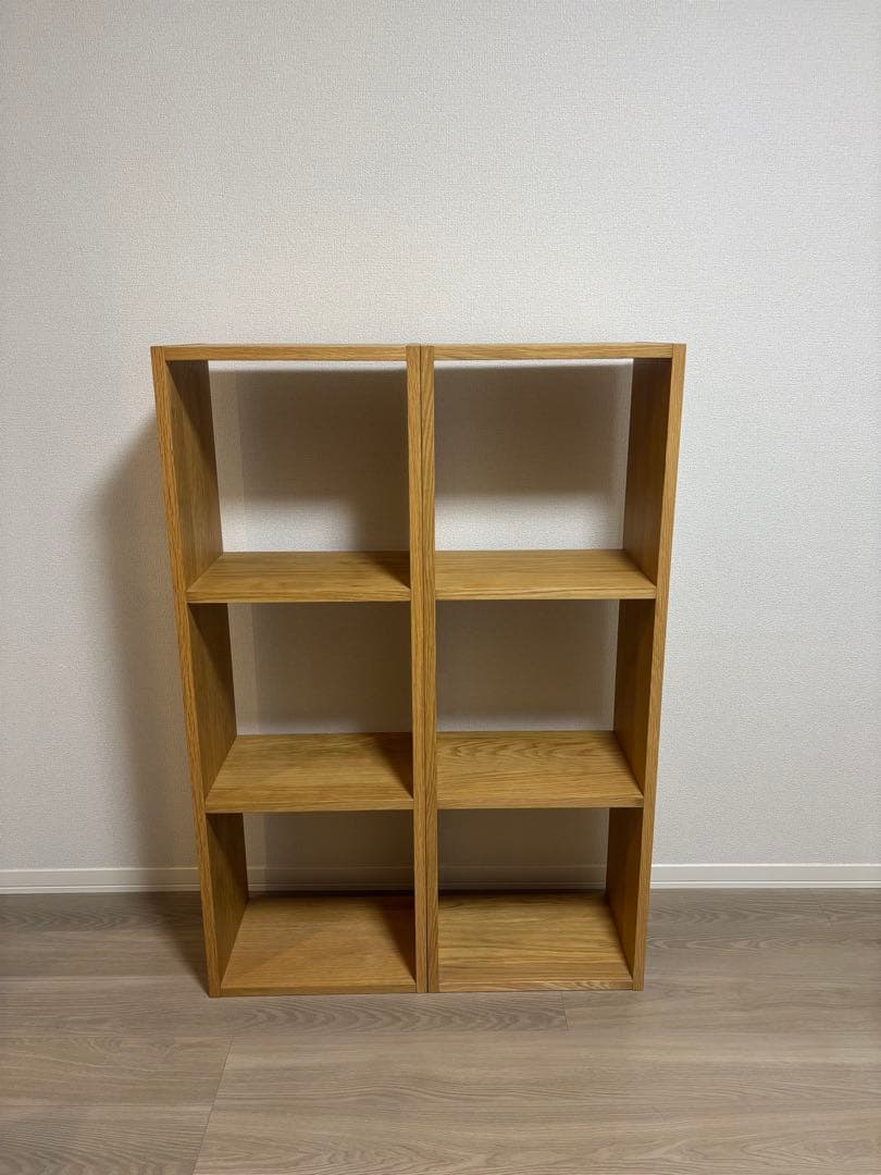 【美品】スタッキングシェルフ・3段・オーク材　1個