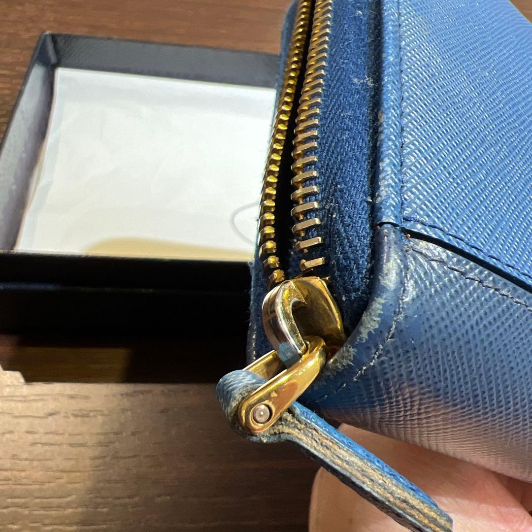 PRADA サフィアーノレザー 長財布 レディースウォレット✳︎ブルー