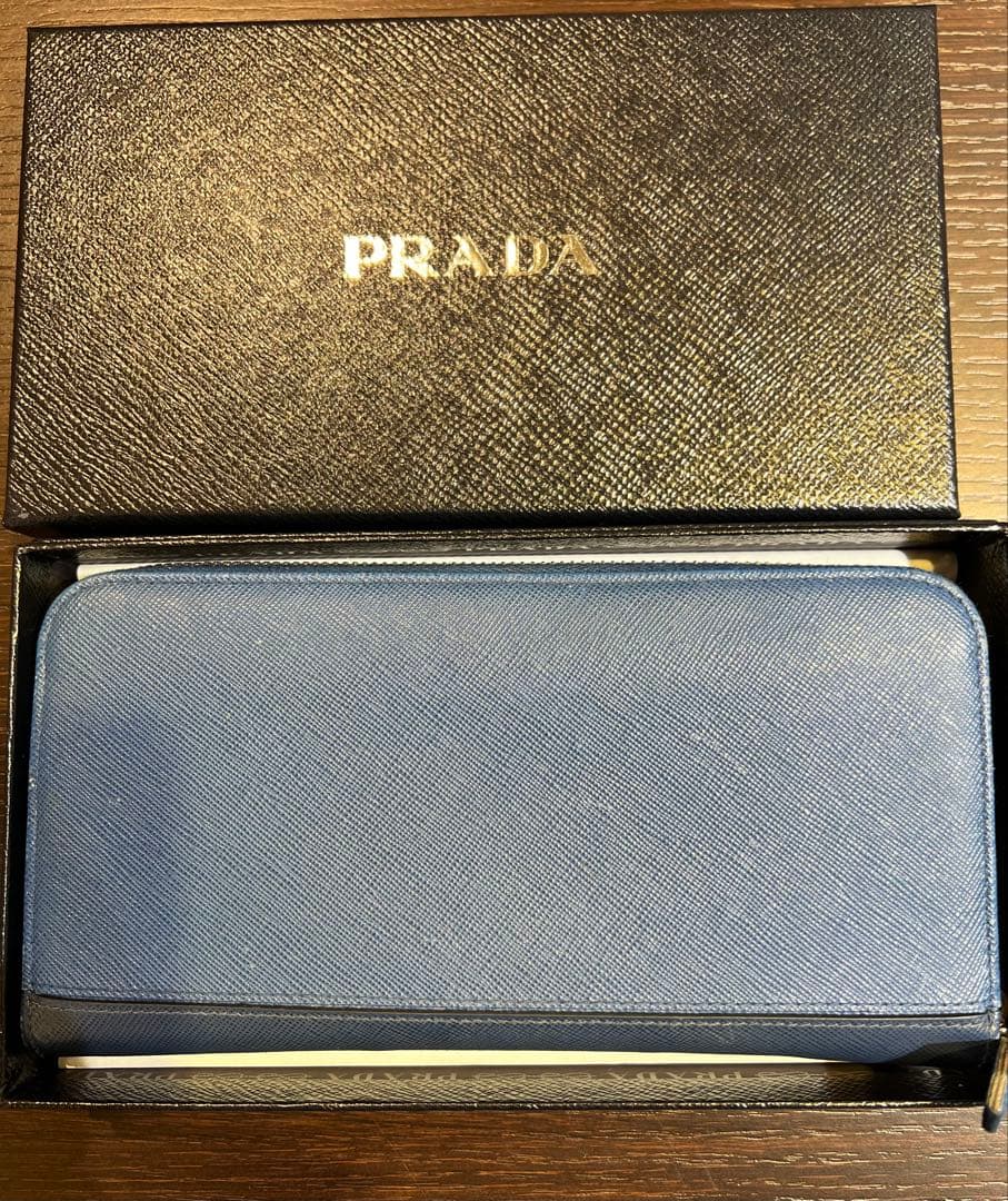 PRADA サフィアーノレザー 長財布 レディースウォレット✳︎ブルー