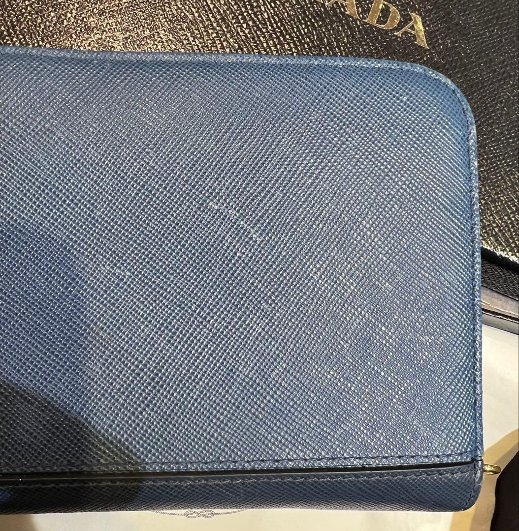 PRADA サフィアーノレザー 長財布 レディースウォレット✳︎ブルー
