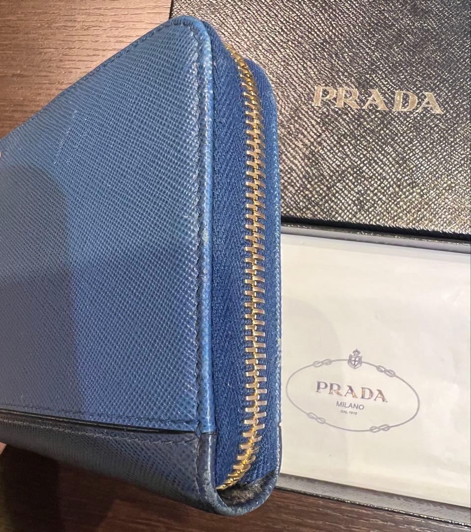 PRADA サフィアーノレザー 長財布 レディースウォレット✳︎ブルー