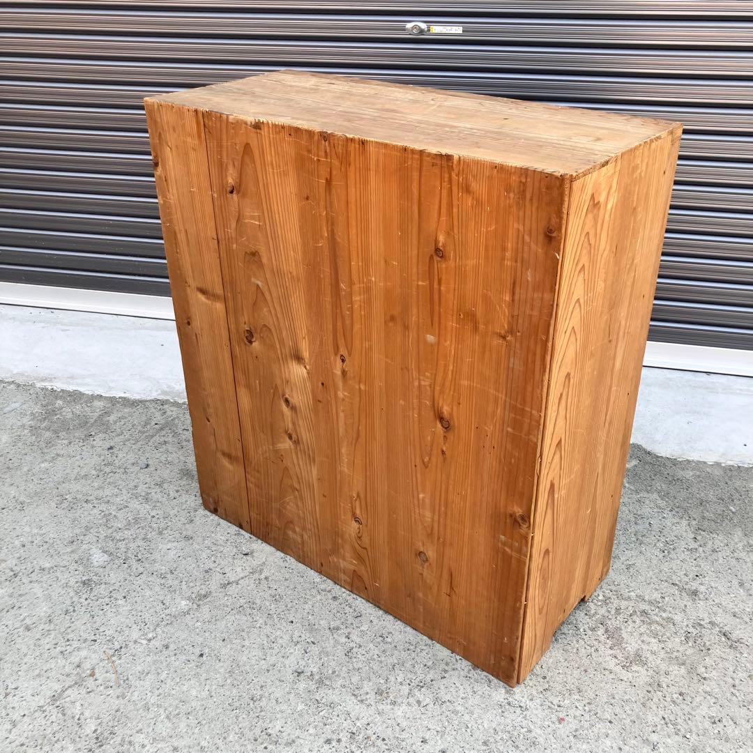 昭和レトロ 古家具 ガラス戸 木製キャビネット 食器棚 サイドボード